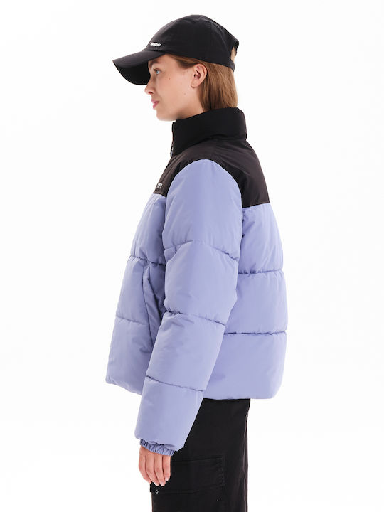 Κοντό Γυναικείο Puffer Μπουφάν Μωβ