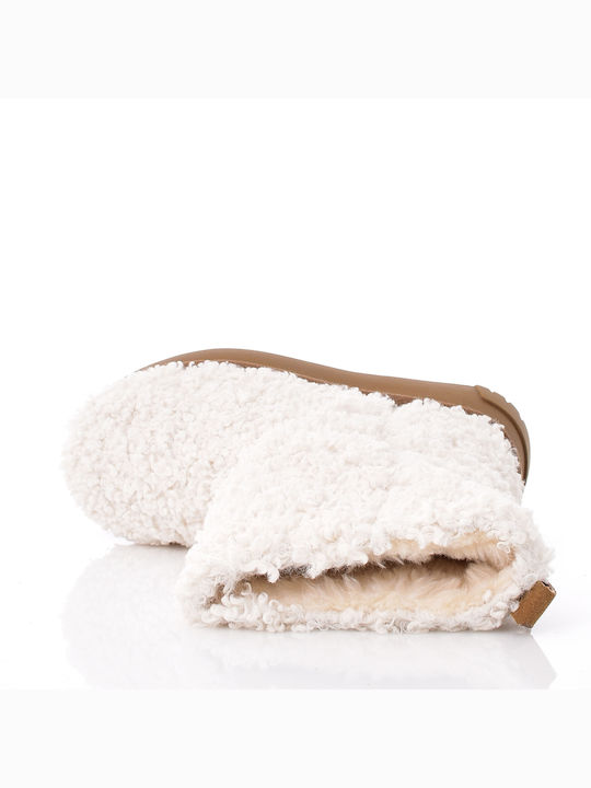 Women's Ankle Boots with Fur White