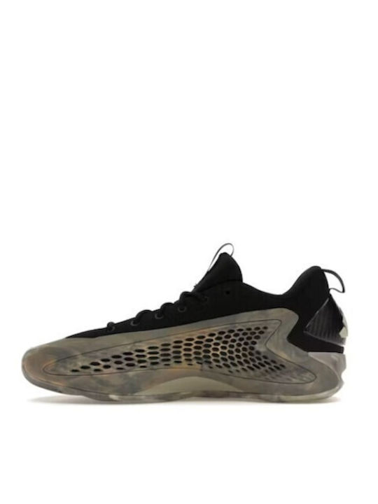 Anthony Edwards 1 Low Niedrige Basketballschuhe Silber Pebble / Core Black / Wonder Beige