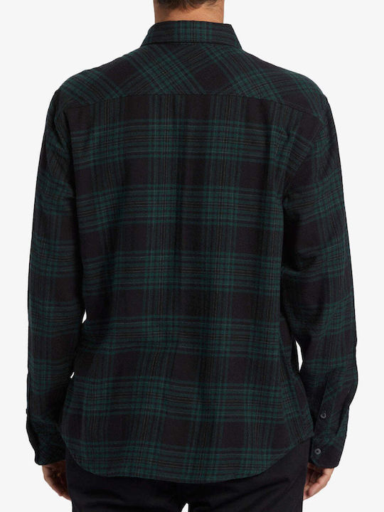 Coastline Long-sleeved Flannel Shirt Black