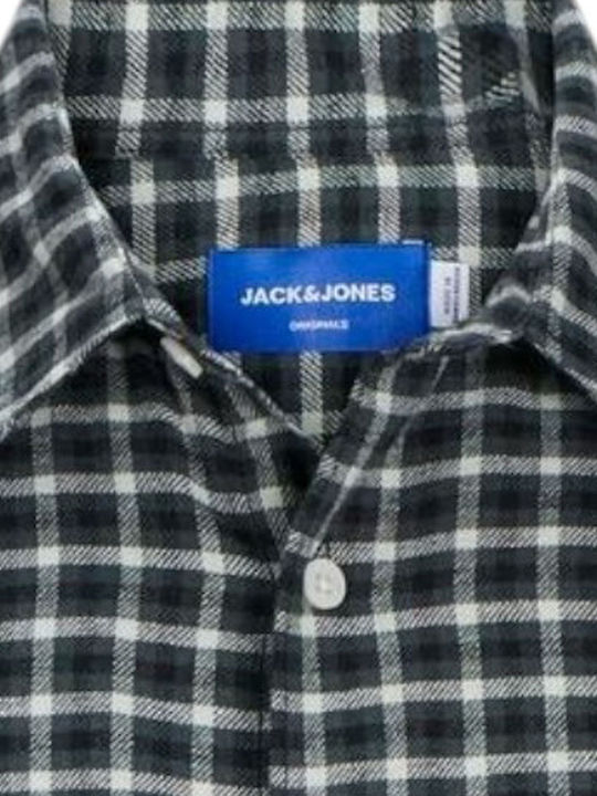 Jack & Jones Men's Shirt Long Sleeve Flannel Checked Forest Night