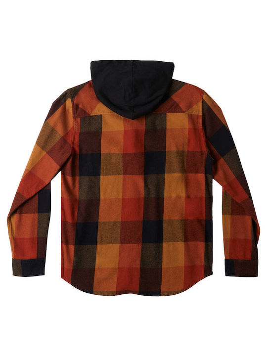 DC Ruckus Hooded Long-sleeved Flannel Shirt Checked Black, Spice, Chipmunk