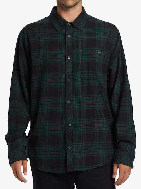 Coastline Long-sleeved Flannel Shirt Black