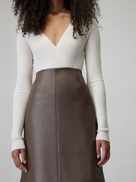 Sarah Lawrence Leather Skirt Coffee