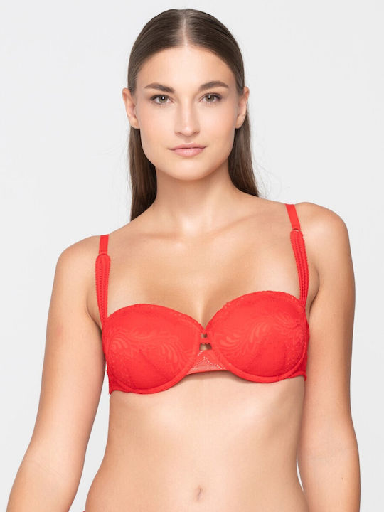 Balconette red Σουτιέν mit leichter Polsterung