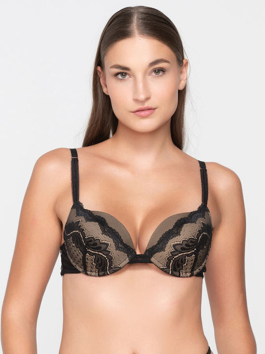 Plunge Push Up Plunge Bra Black