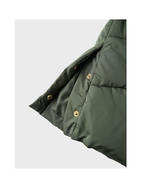 Name It Kids Coat Long with Hood Green