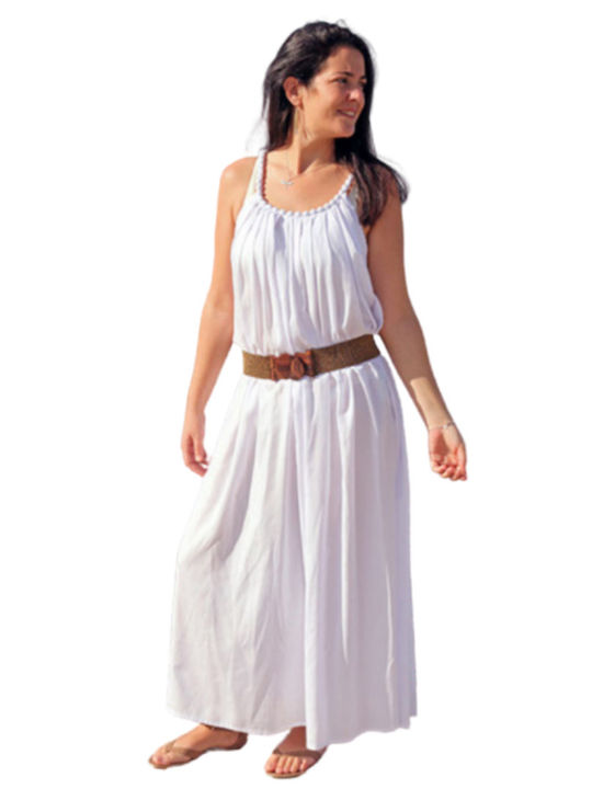 D'DBalears Women's Maxi Dress White