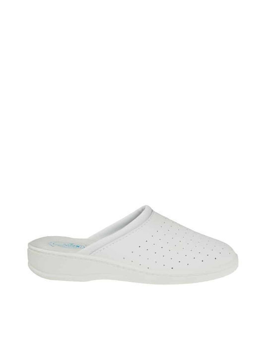 Max Relax Men's Leather Clogs White