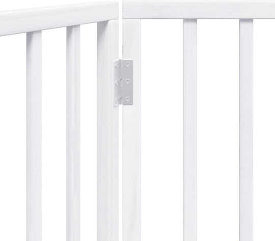 Poartă pliabilă pentru câini 2 panouri alb 160 cm lemn de plop alb 80 x 60 x 2 cm