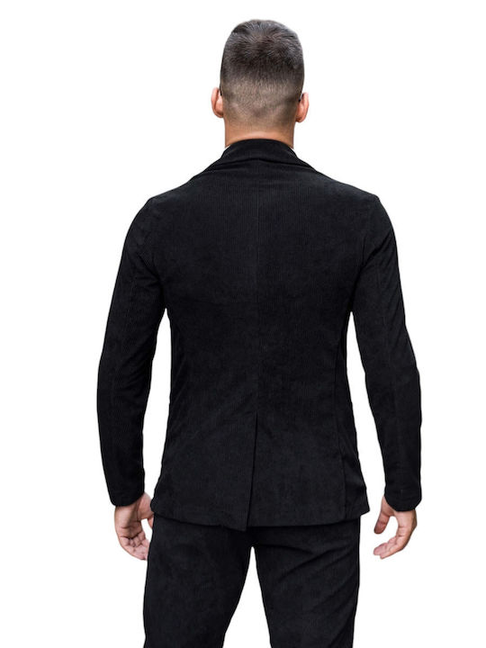 Dezign Men's Suit Jacket Slim Fit Black