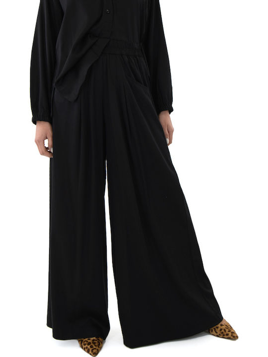 Black n Black Women's High Waist Fabric Palazzo Pants Black Black n Black Women's High Waist Fabric Palazzo Pants Black