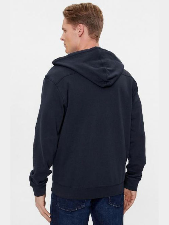 Hugo Boss Men's Sweatshirt Jacket with Hood and Pockets Navy Blue