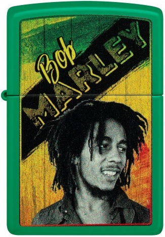 Zippo Bob Marley Ветроустойчив Запалка с Зелен Цвят Пламък