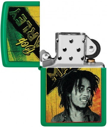 Zippo Bob Marley Ветроустойчив Запалка с Зелен Цвят Пламък
