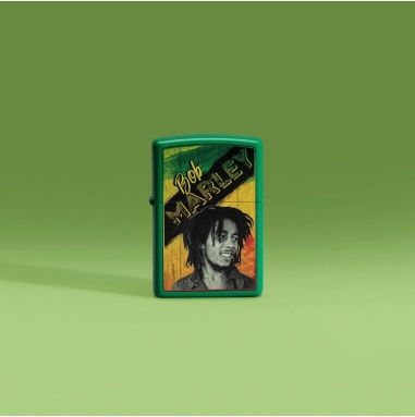 Zippo Bob Marley Ветроустойчив Запалка с Зелен Цвят Пламък
