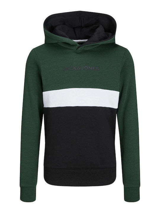 Σετ Παιδικά Φούτερ με Κουκούλα και Τσέπες Green, White, Black