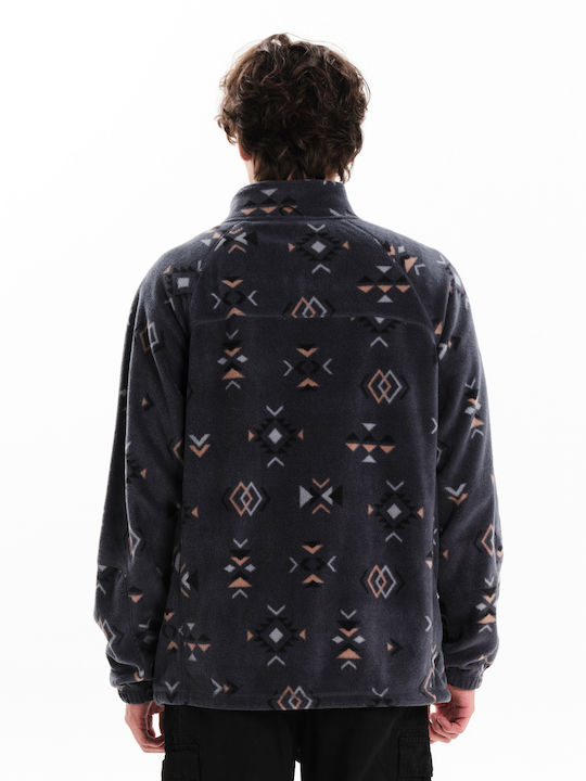 Men's Fleece Cardigan Stone Blue
