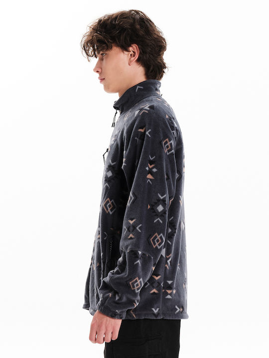 Men's Fleece Cardigan Stone Blue