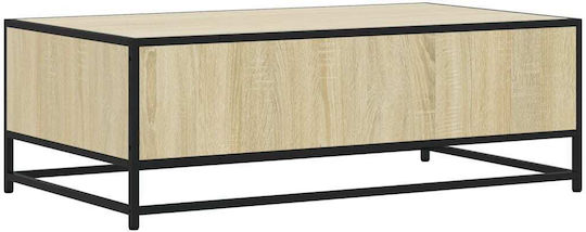 Rectangular Central Wooden Coffee Table Sonoma Oak M100xW57xH35cm