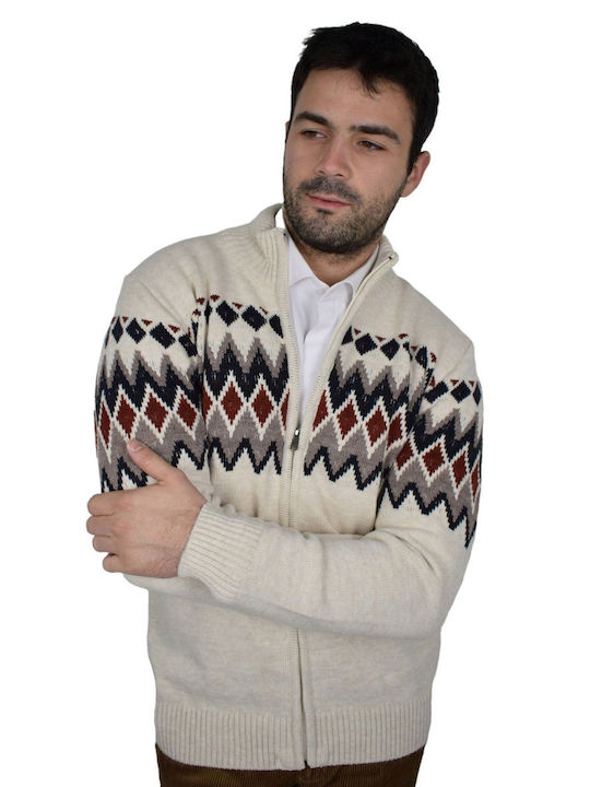 Artisti Italiani Men's Knitted Cardigan Ecru