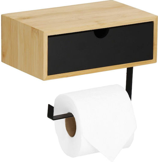 Steel Toilet Paper Holder Storage Drawer Mounting System Included 22cm Black Beige