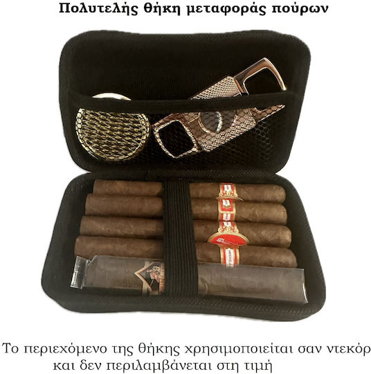 Carcasă pentru pipă de trabuc cu fermoar, neagră, 17x9cm