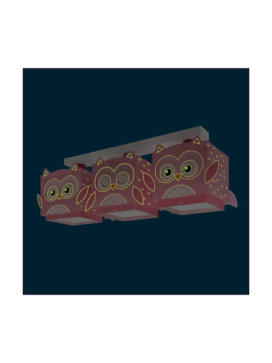 Ango Πολύφωτο Παιδικό Φωτιστικό Πλαφονιέρα από Πλαστικό 15W με Υποδοχή E27 Ροζ 20.5cm