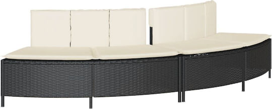 Cadru Jacuzzi Negru din Ratan Sintetic + Lemn de Salcâm Solid Negru 3270635