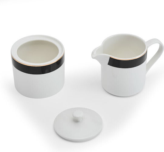 Mikasa Luxe Deco China Sugar Pot and Creamer Set 245ml White