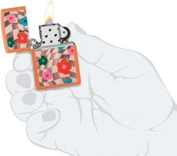 Zippo Winddichtes Feuerzeug Flamme in Orange Farbe