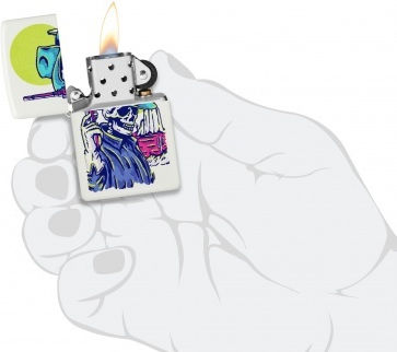 Zippo Ангажимент Пламък Ветроустойчив в Бял цвят