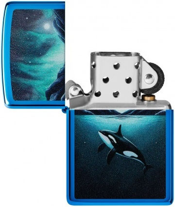 Zippo Αντιανεμικός Αναπτήρας Φλόγας σε Μπλε χρώμα