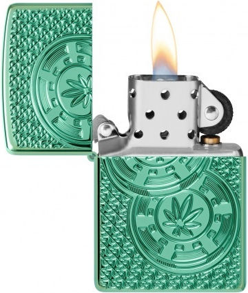 Zippo Armor Brichetă Rezistentă La Vânt Cu Flacără Verde