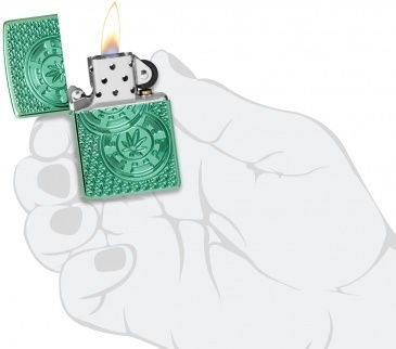 Zippo Armor Brichetă Rezistentă La Vânt Cu Flacără Verde