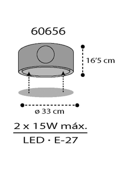 Ango Einfaches Licht Kinderdeckenleuchte Deckenleuchte montieren 15W mit Fassung E27 Transparent 33x16.5cm