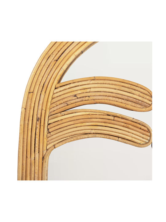 HomeMarkt Reflect Wandspiegel mit Beige Rattan Rahmen 80x61cm 1Stück