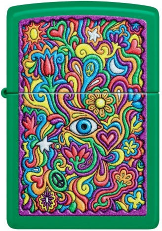 Zippo Lighter Flame Windproof in Green color