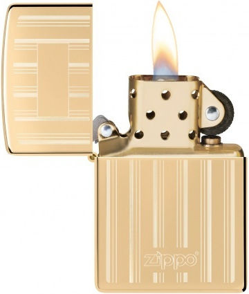 Zippo Logo Brichetă Flacără În Culoare Aurie