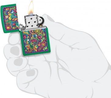 Zippo Lighter Flame Windproof in Green color