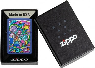 Zippo Abstract Stars Ветроустойчив Запалка с Пламък в Син Цвят