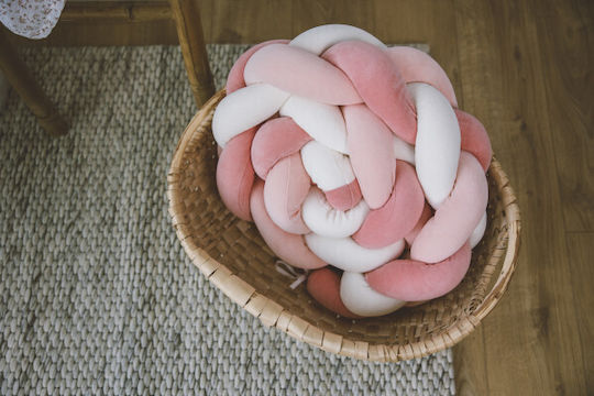 FreeOn Crib Bumpers Braided Inside Pink - White 15x235cm