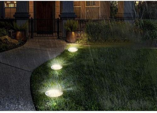 Cold Light Solar Lamp Set Ubx 8 Leds Waterproof Ip 65 Light Sensor Ground Mounting