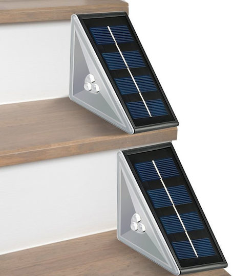 Set 2 Solar-LED-Lampen UBX Treppen-Dämmerungssensor IP67 0,3 W 8x8x5,5 cm Schwarz