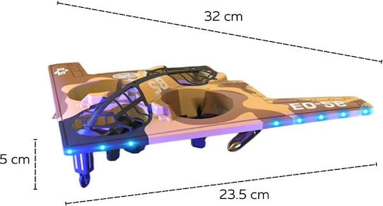 Iuni E0-26 Avion cu Telecomandă Bombardier Invizibil Acrobații 360° Giroscop Rezistent la Impacturi Luminile LED