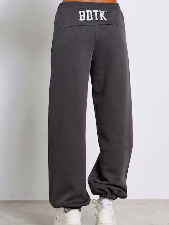 BodyTalk Hohe Taille Damen-Sweatpants Jogger Coal Vlies