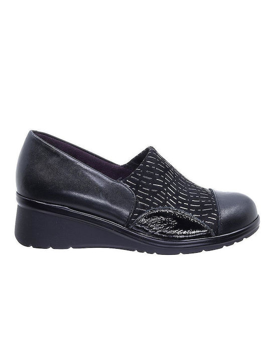 Pitillos Anatomic Women's Leather Slip-Ons Black