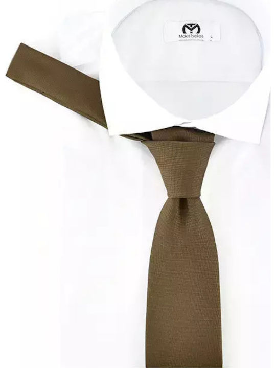 Makis Tselios Fashion Men's Tie in Brown Color