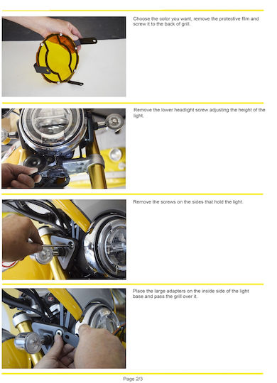 Moto Discovery Motorcycle Headlight Protector Honda Monkey Transparent