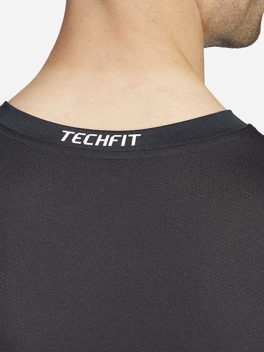 adidas Techfit Ανδρική Ισοθερμική Μακρυμάνικη Μπλούζα Compression Μαύρη